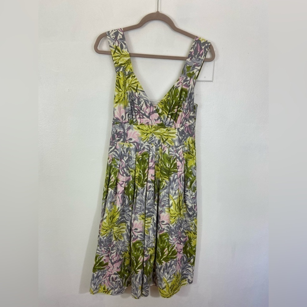 Sundance Gray Gardens Fit Flare Floral Dress Babydoll Sweetheart Neck 10 Easter